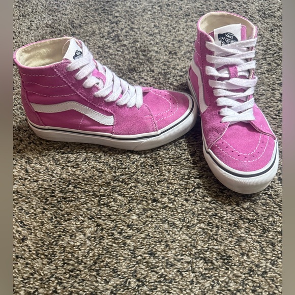 Vans Fuchsia High-Top Shoes with White Accents - Picture 2 of 4